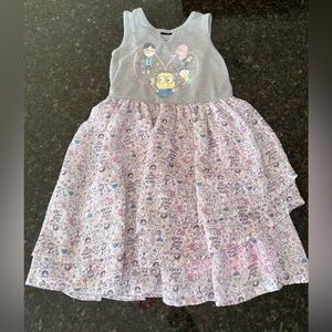 RARE Illumination Despicable Me kids dress Gray and Pink Graphic girls Dress